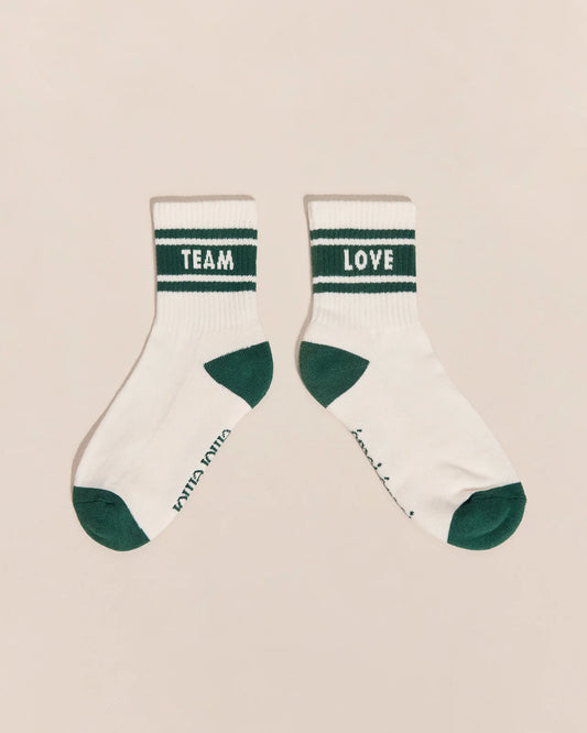 Chaussettes Love Team – Crème