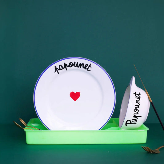 Assiette “LA FAMILLE S’ÉCLATE – Papounet”