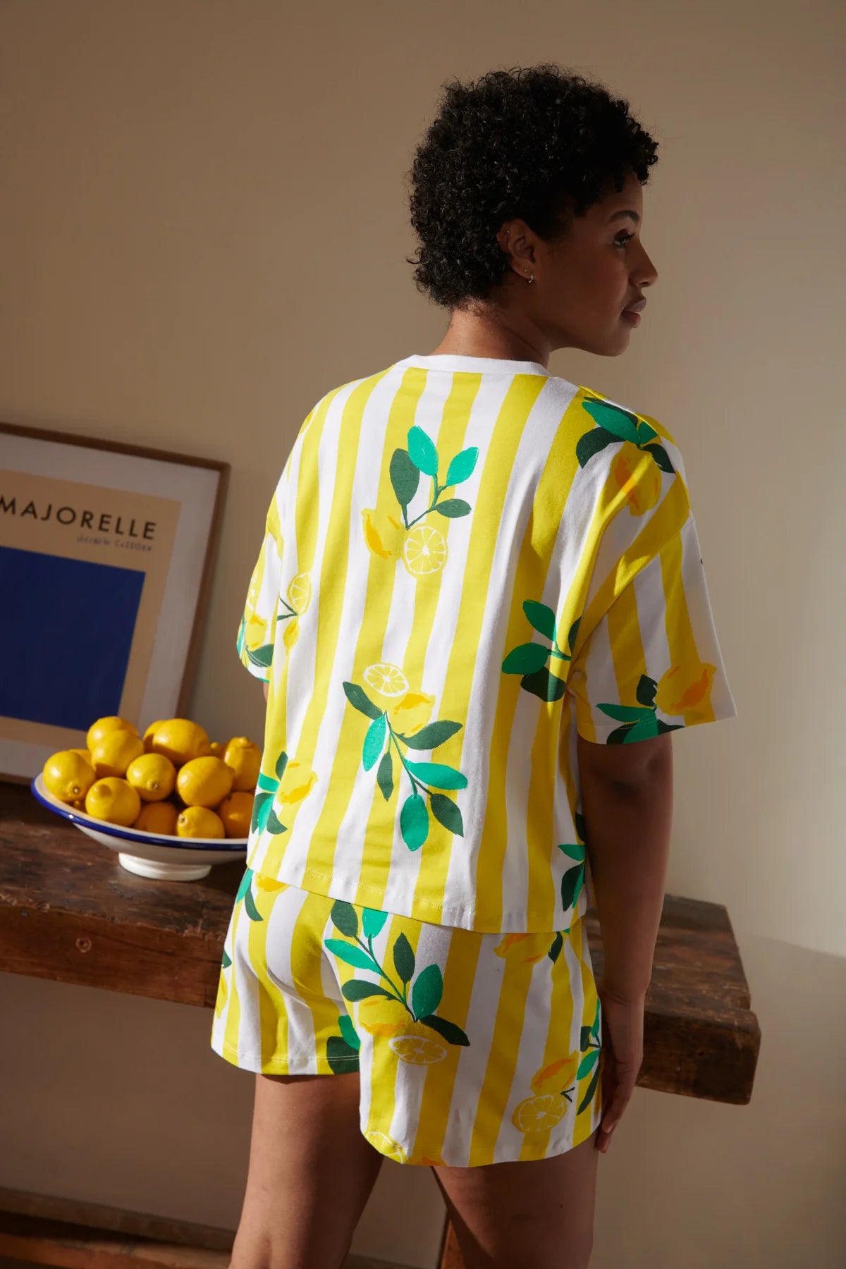 Pyjama Coton BIO Citrons Rayures Jaunes