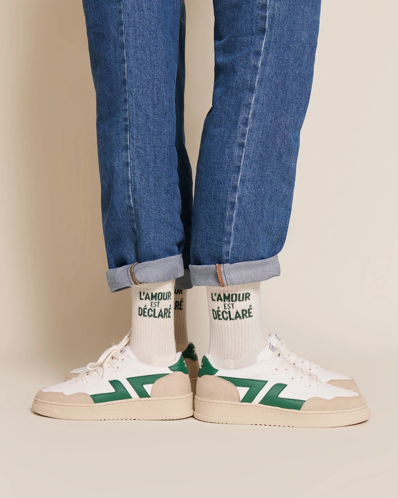 Les chaussettes L'amour est déclaré - crème
