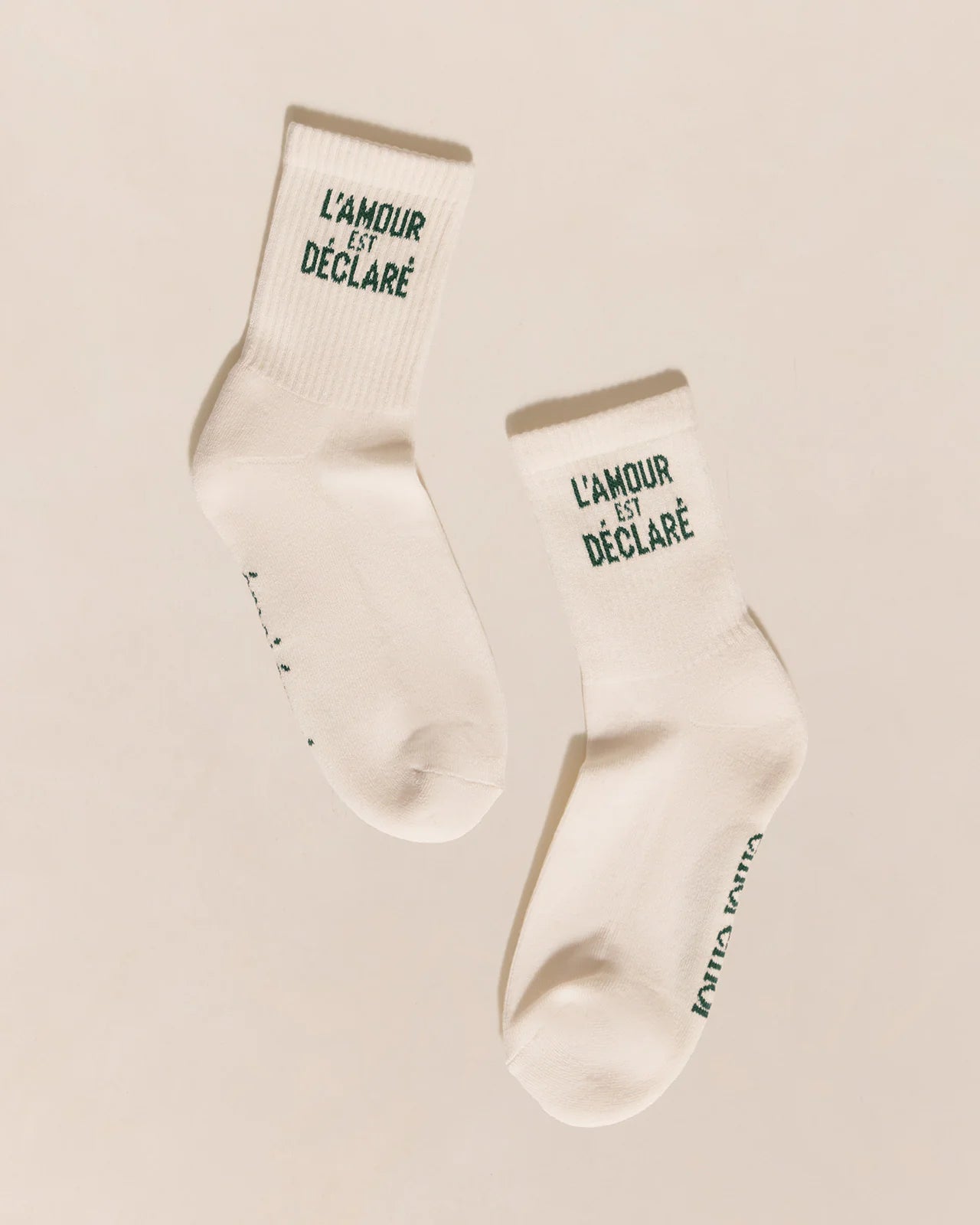 Les chaussettes L'amour est déclaré - crème