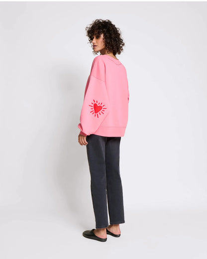 Sweat Cœur Solaire Femme – Rose