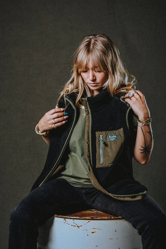 Veste No Arm Sherpa Off Noir – Kulte