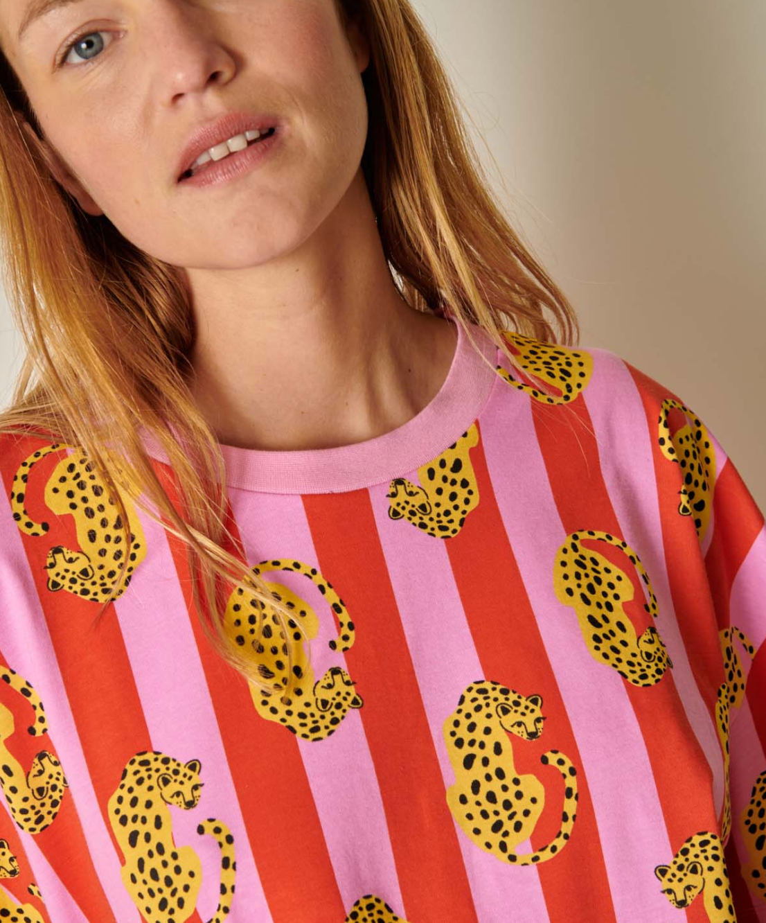 Pyjama Coton Bio leo rayures rouges