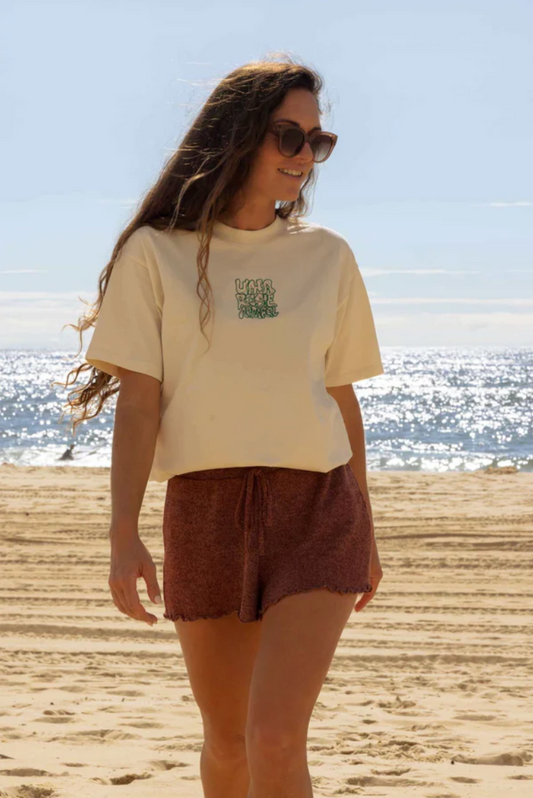 T-shirt Brodé Écru