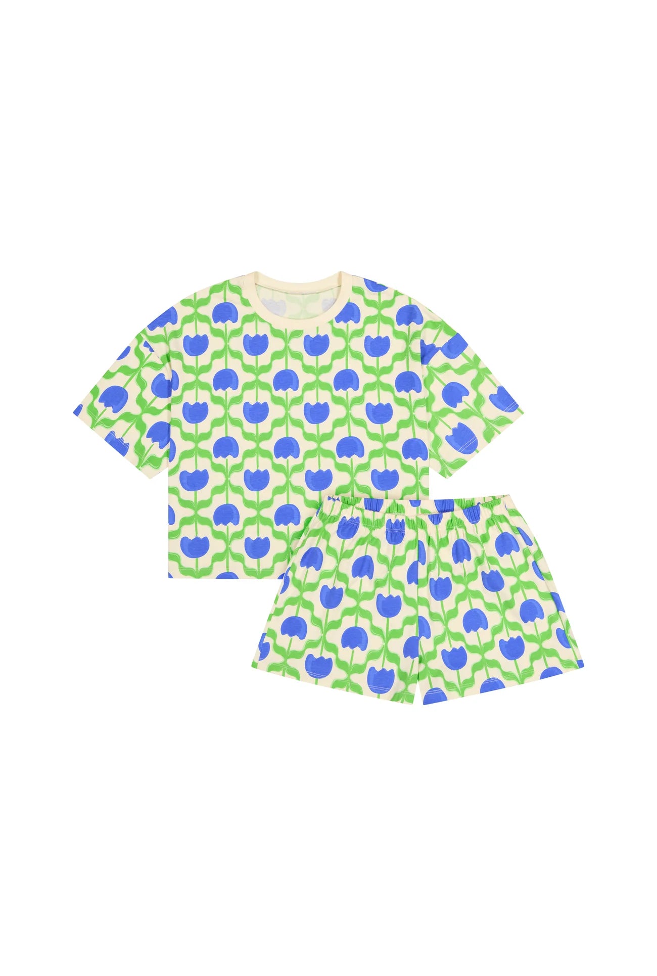 Pyjama Coton BIO Tulipes Bleues