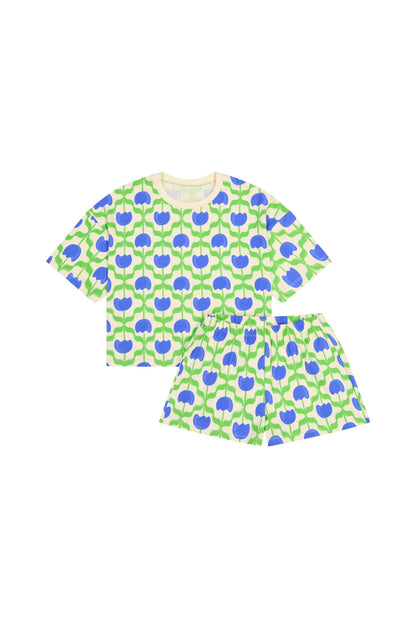 Pyjama Coton BIO Tulipes Bleues