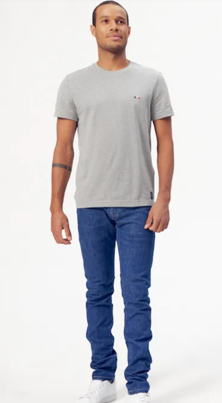 T-shirt Baptiste Velo Gris Chiné recyclé