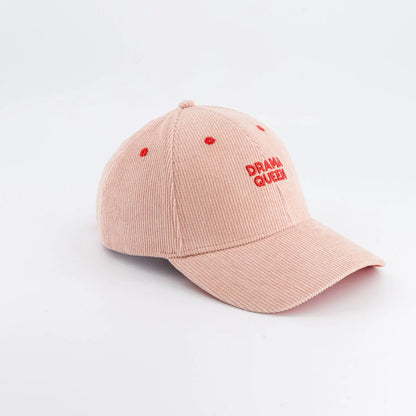 Casquette Velours Rose "Drama Queen"
